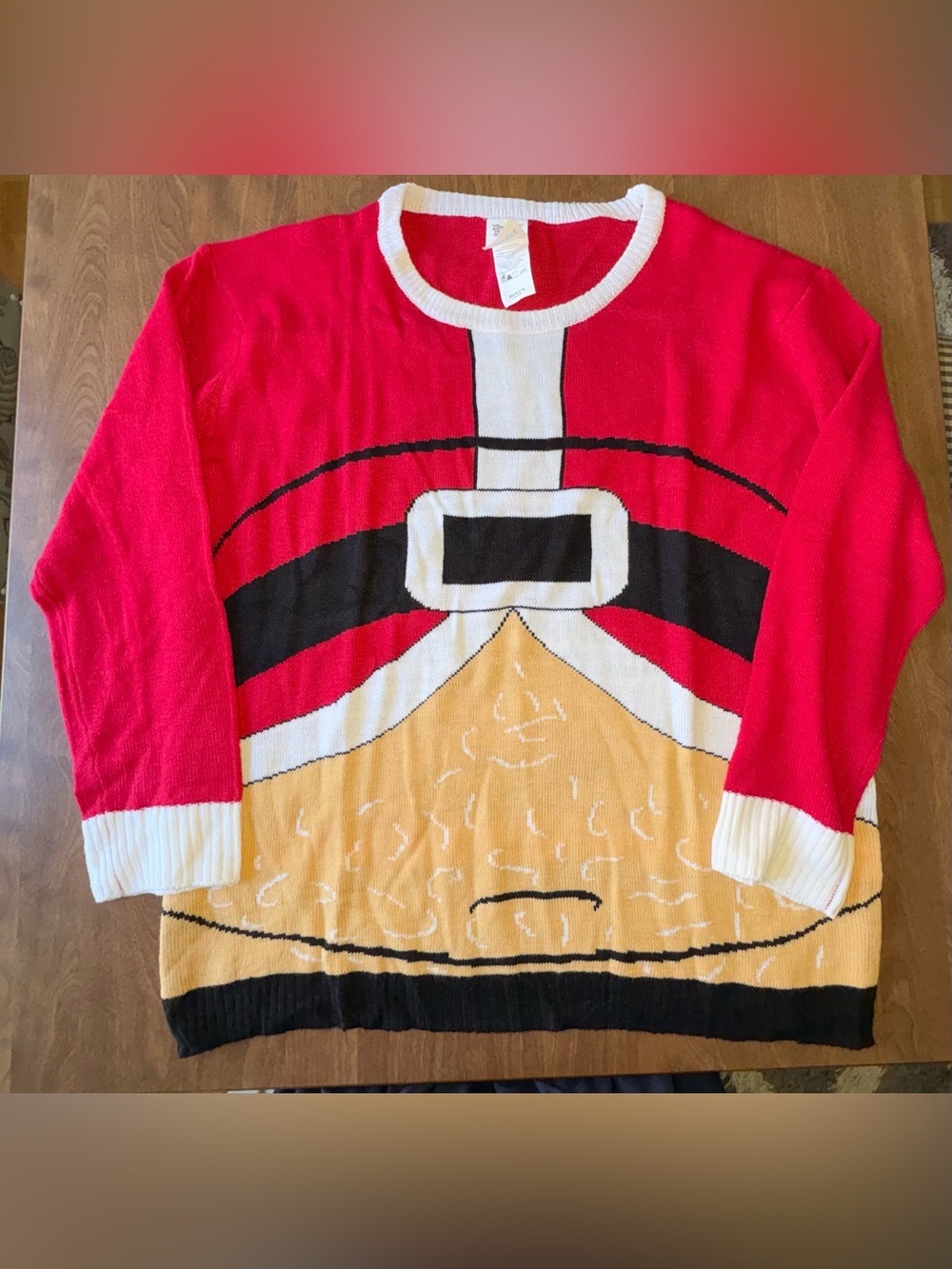 “Ugly” Santa belly Christmas sweater